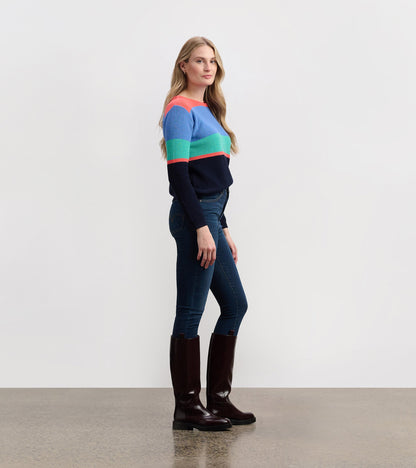 Devon Jumper - Bright Colorblock Stripes