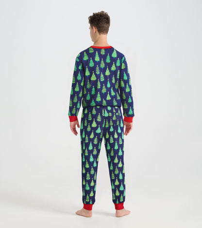 Men's Bottle Brush Trees Glow in the Dark Cotton Pyjama Set