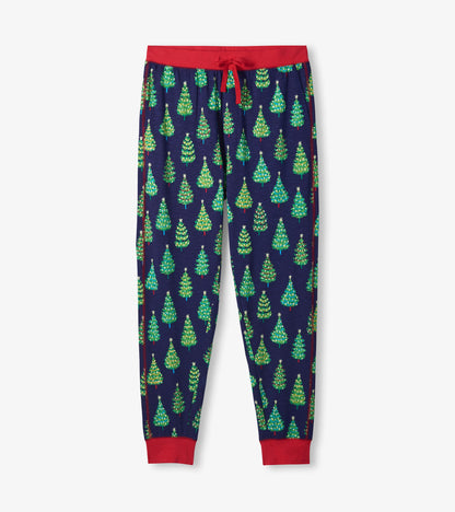 Men's Bottle Brush Trees Glow in the Dark Cotton Pyjama Set