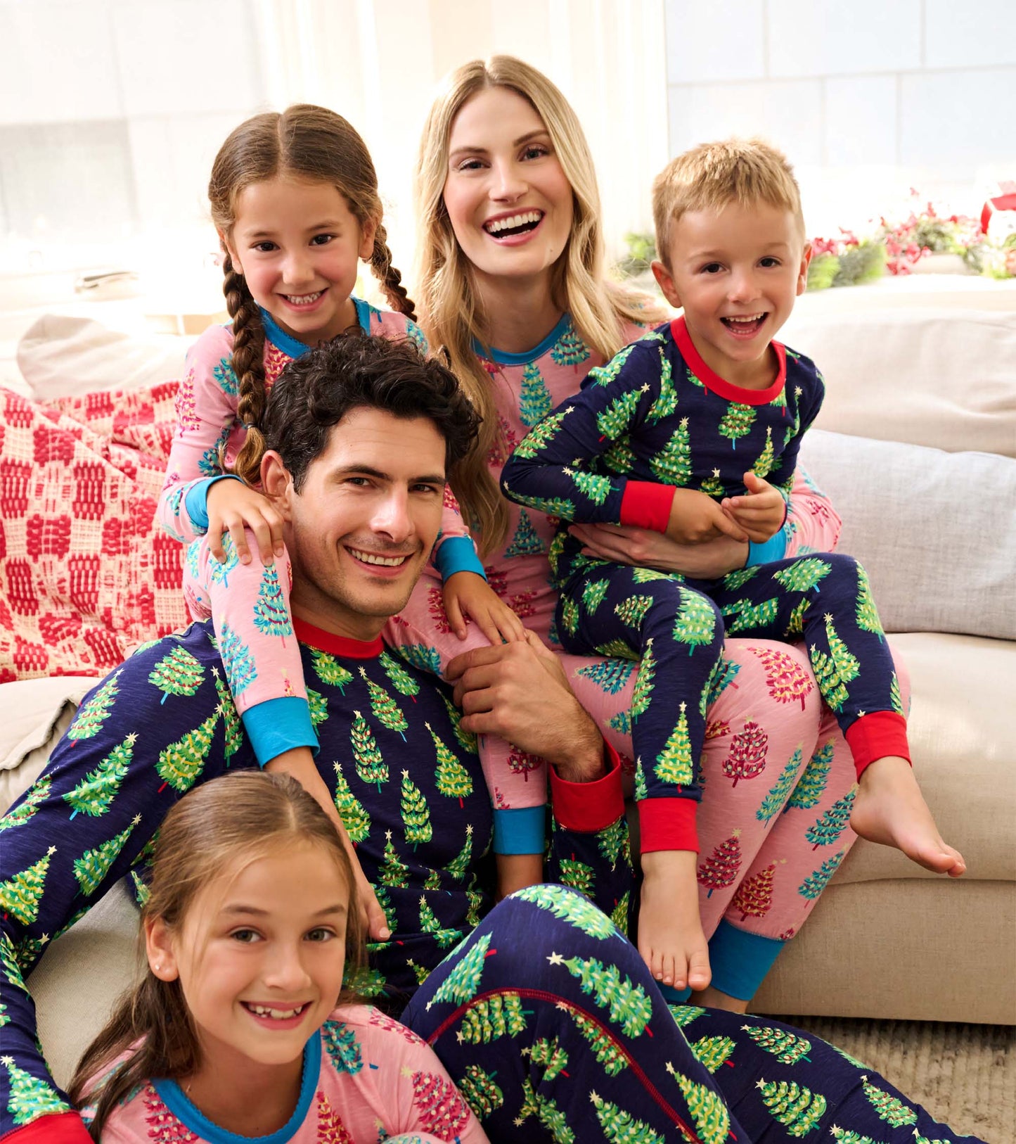 Men's Bottle Brush Trees Glow in the Dark Cotton Pyjama Set