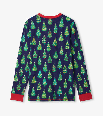 Men's Bottle Brush Trees Glow in the Dark Cotton Pyjama Set