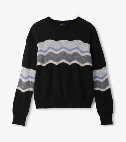 Pointelle Wave Jumper - Black