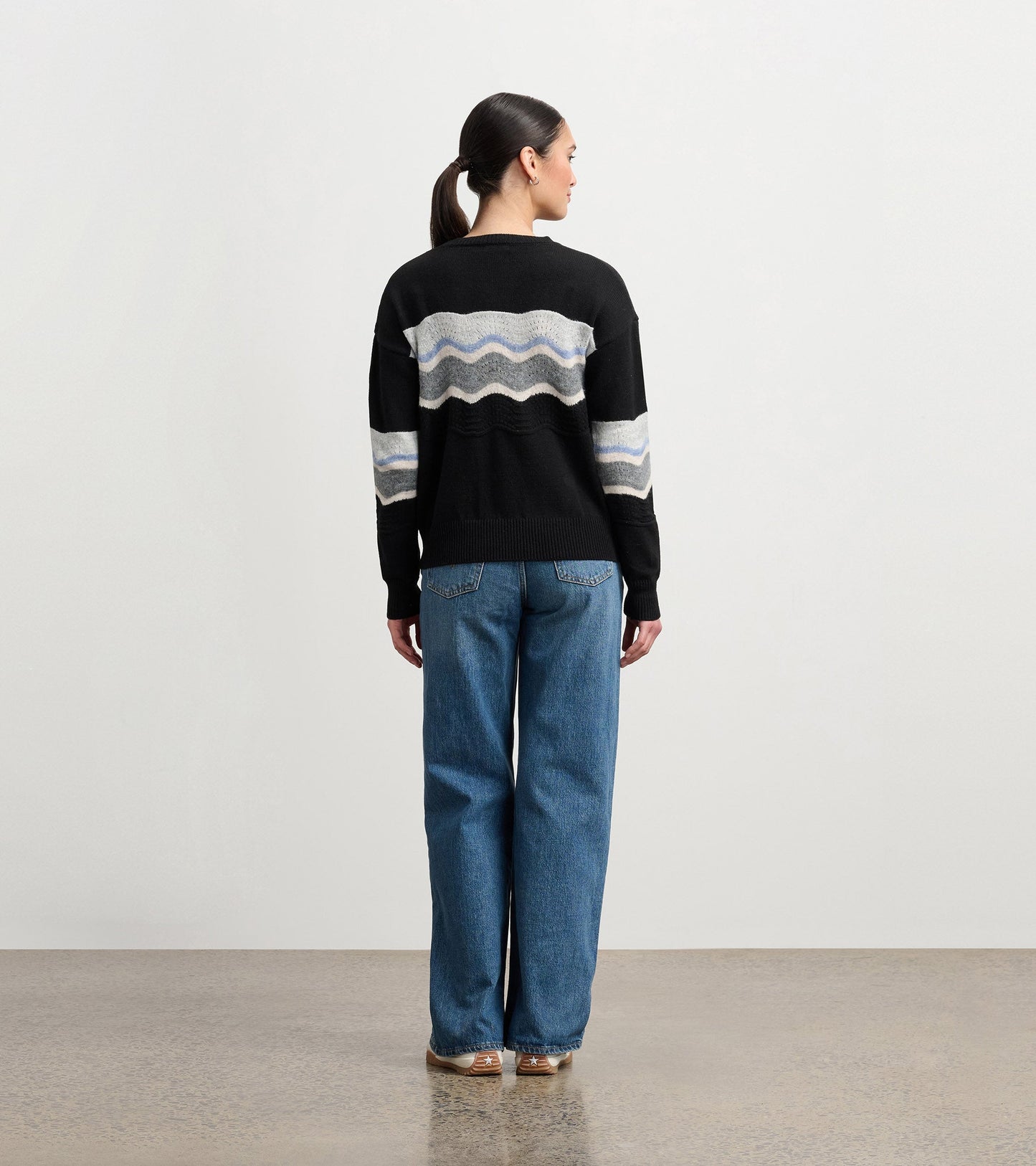 Pointelle Wave Jumper - Black