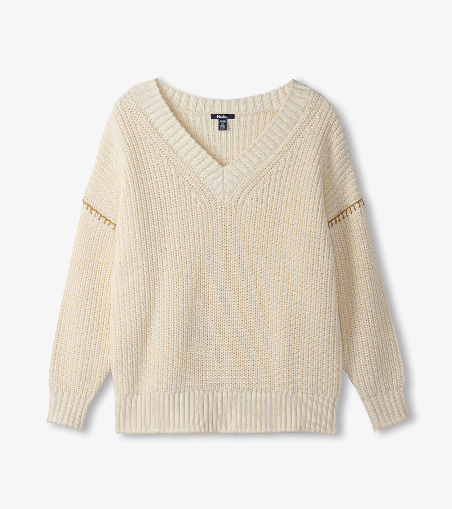 V-Neck Slouchy Jumper - Cream