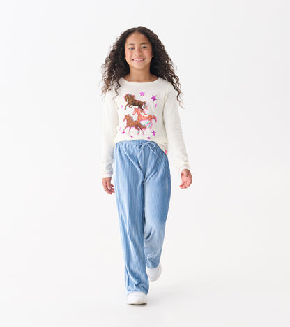 Girls Galloping Horse Long Sleeve Graphic Tee