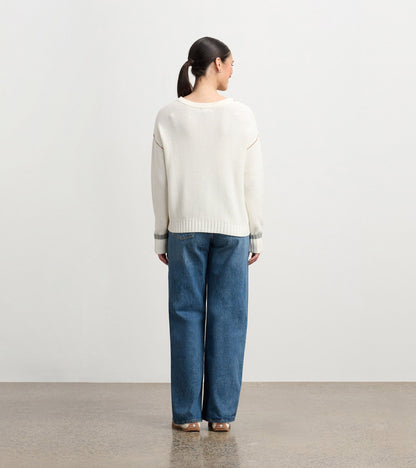 Waffle Knit Jumper - Cream