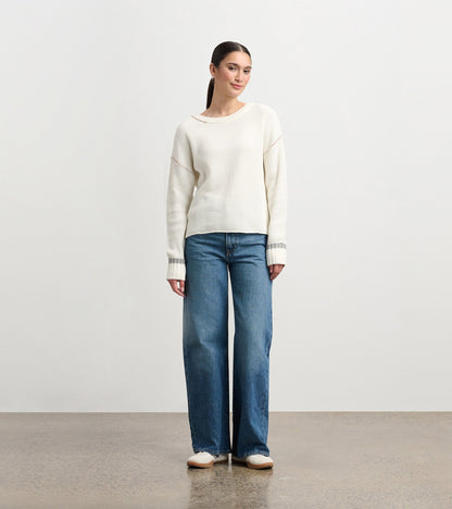 Waffle Knit Jumper - Cream