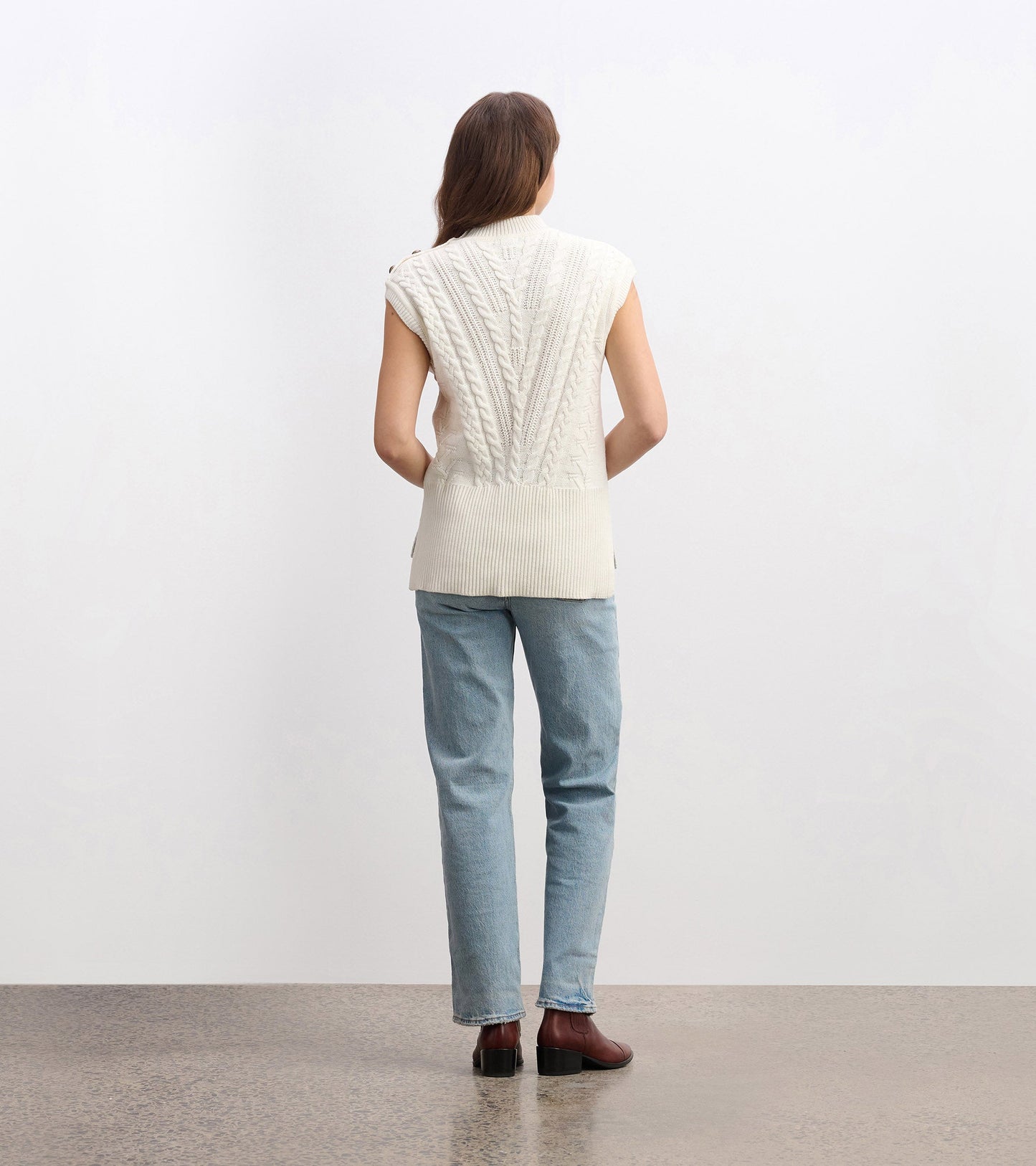 Cable Jumper Vest - Cream