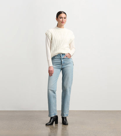 Cable Jumper Vest - Cream