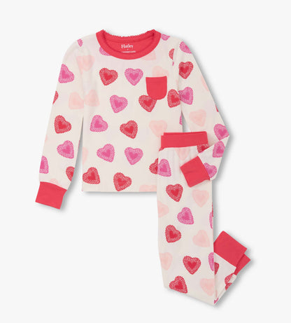 Girls Cut Out Hearts Bamboo Pyjama Set