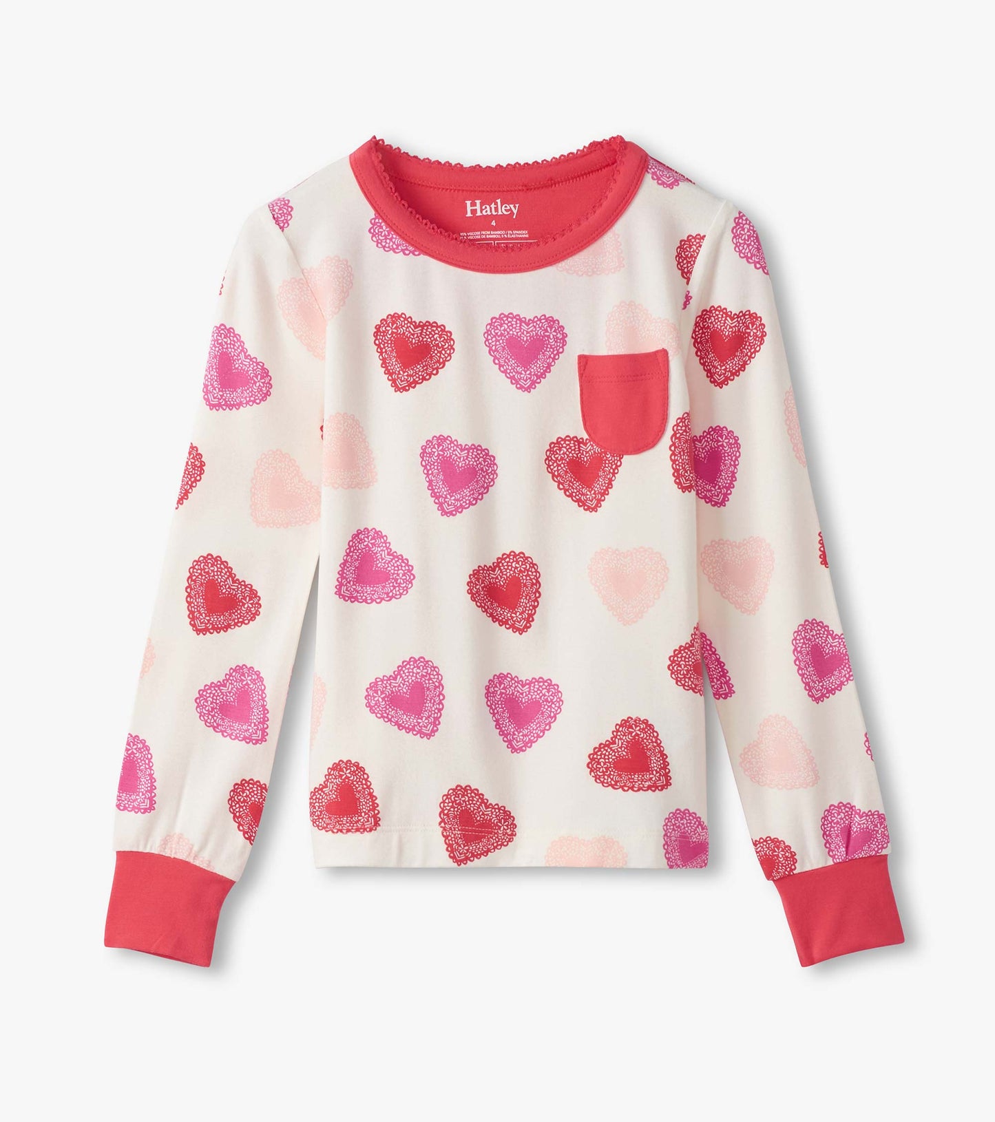 Girls Cut Out Hearts Bamboo Pyjama Set