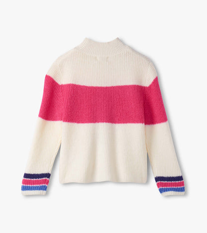 Girls Colourblock Mockneck Sweater