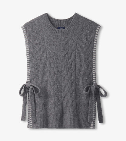 Side-Tie Jumper Vest - Charcoal Melange