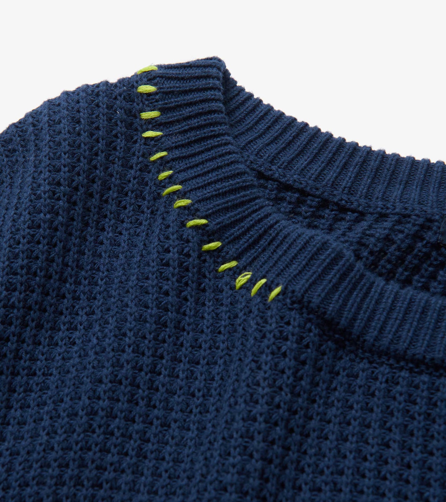Waffle Knit Jumper - Navy