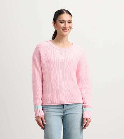 Waffle Knit Jumper - Fuchsia Pink
