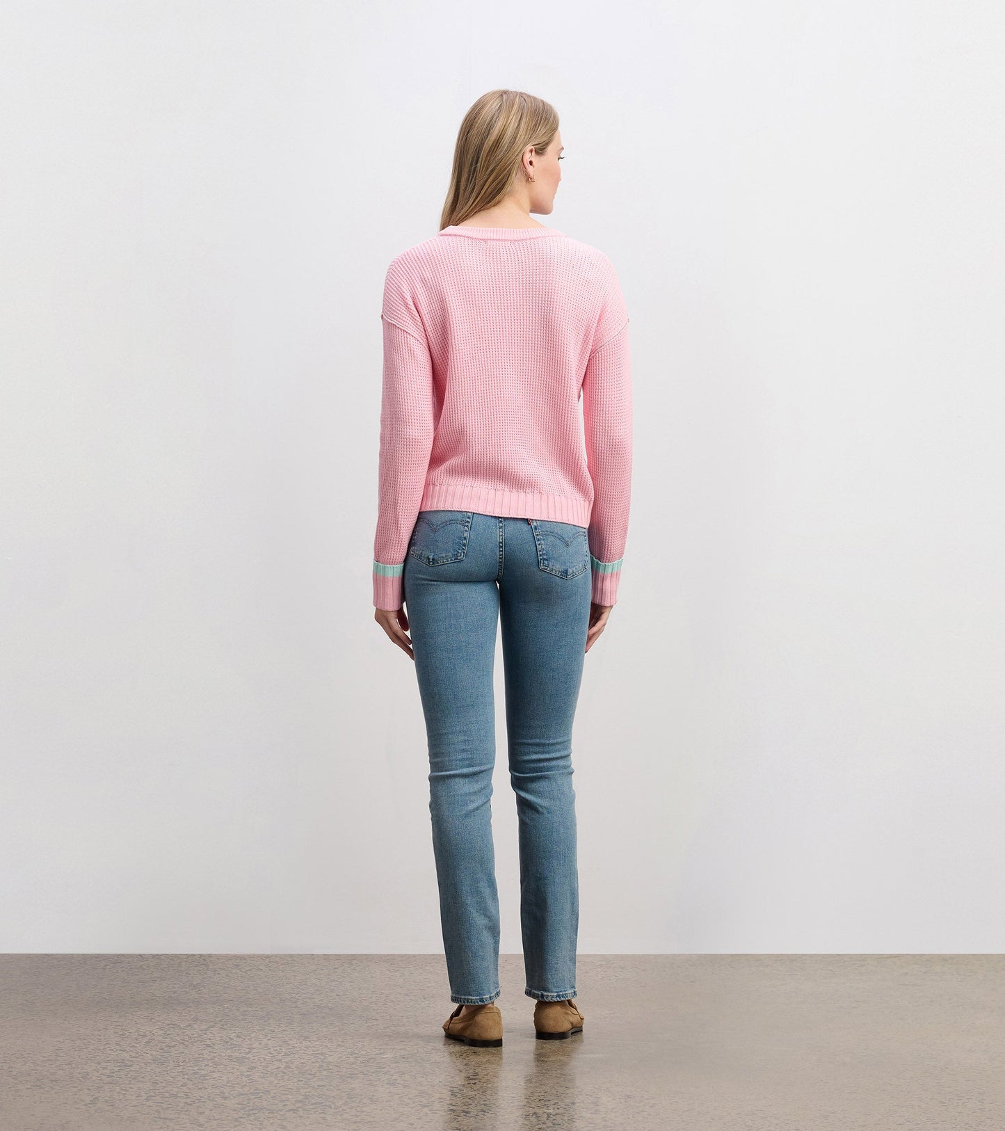Waffle Knit Jumper - Fuchsia Pink