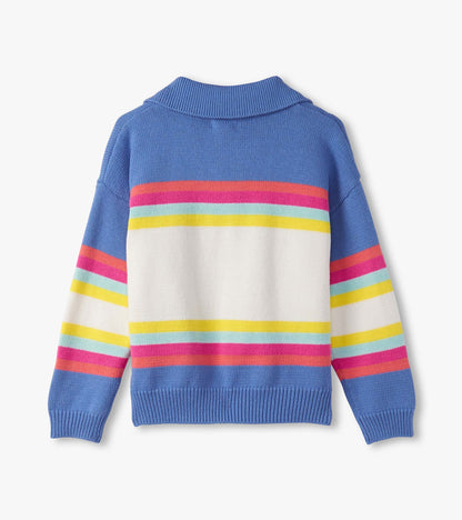 Girls Royal Colourblock Johnny Collar Sweater