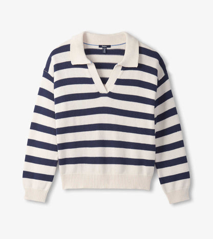 Johnny Collar Jumper - Nautical Stripes