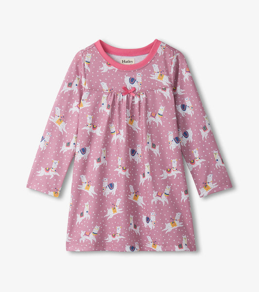 Girls Dancing Alpacas Long Sleeve Nightdress