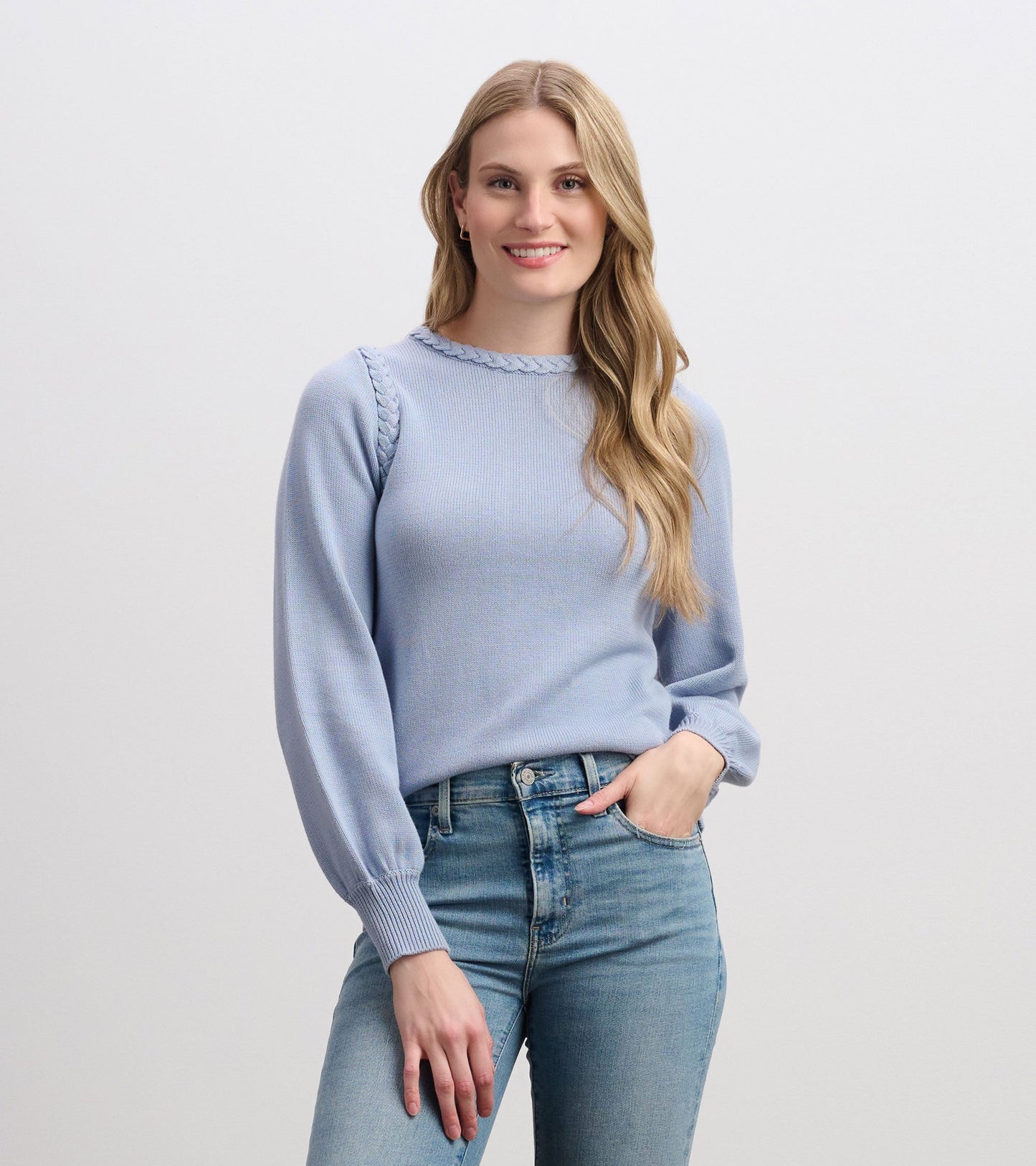 Braided Jumper - Bright Denim Blue