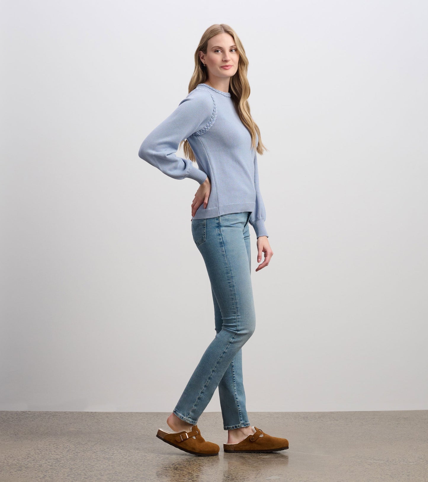 Braided Jumper - Bright Denim Blue