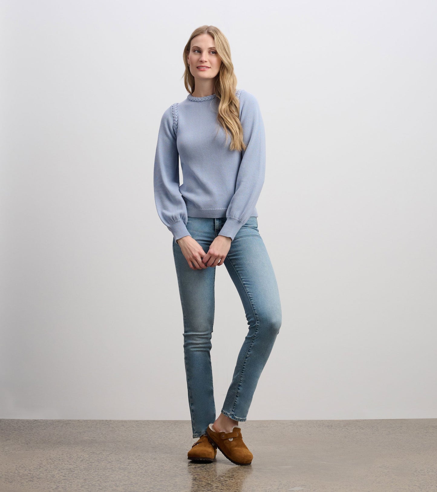 Braided Jumper - Bright Denim Blue