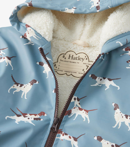 Boys Hunting Dogs Sherpa Lined Zip-Up Raincoat