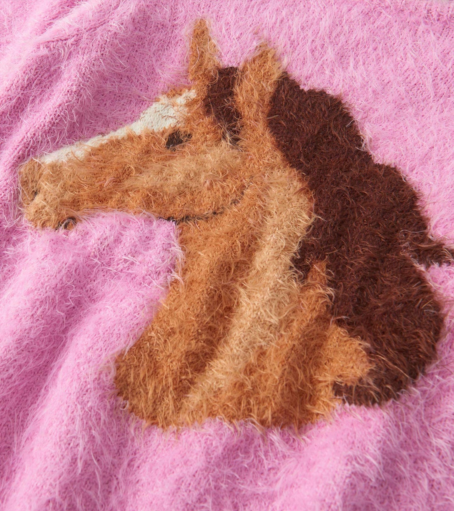 Girls Horse Furry Sweater