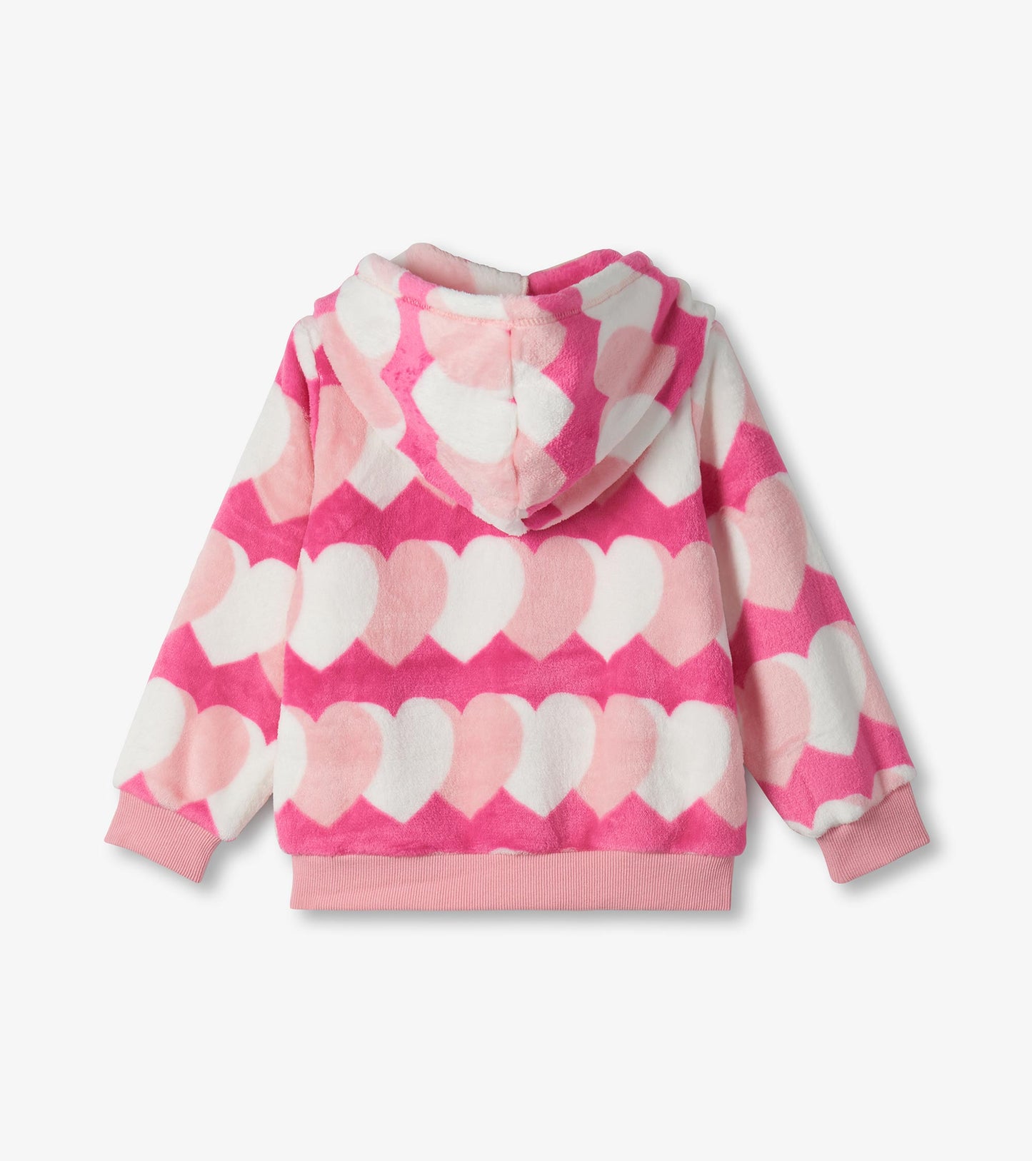 Girls Graphic Hearts Fleece Zip-Up Hoodie