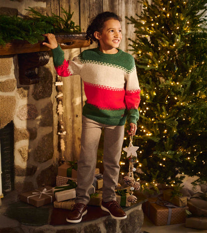Boys Holiday Combo Crew Neck Sweater