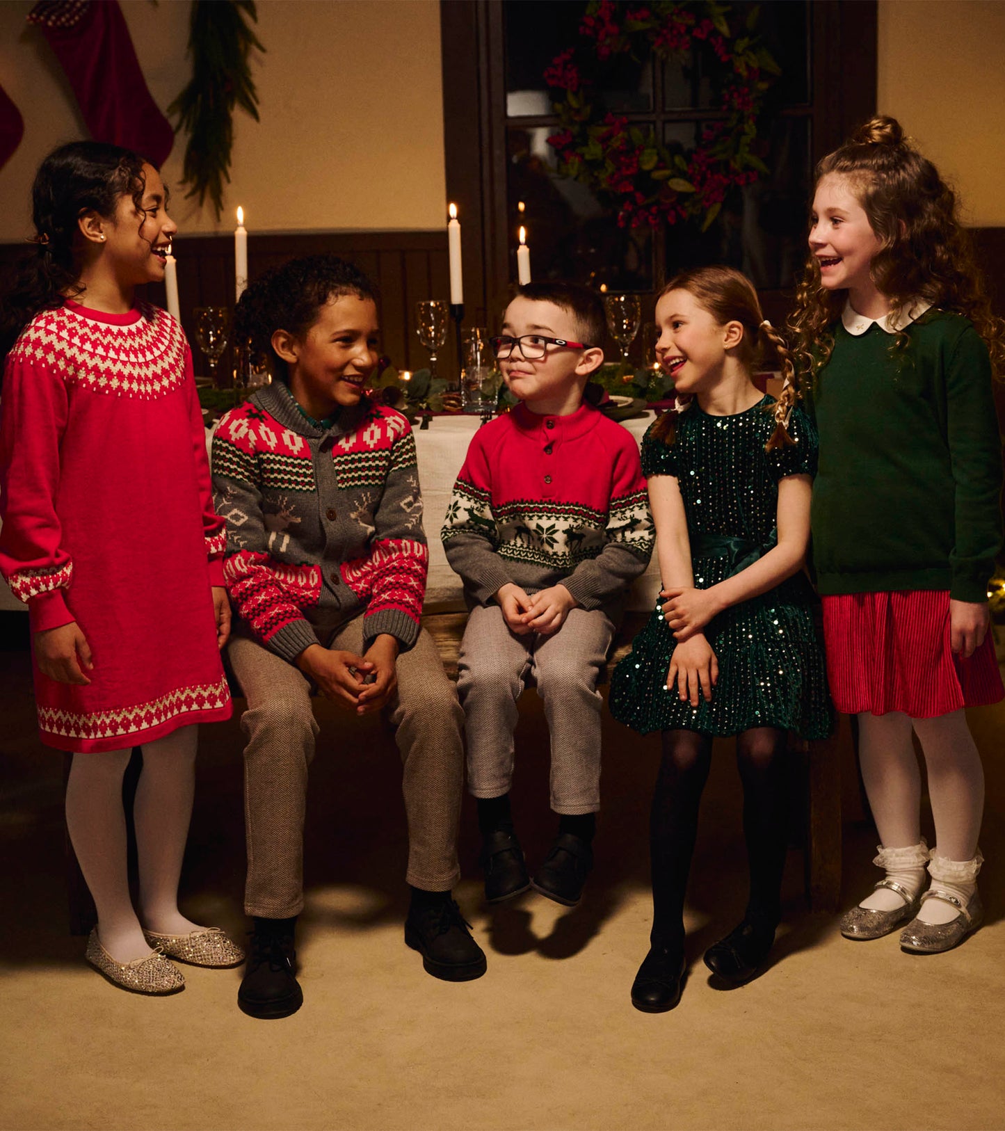 Boys Holiday Elk Mockneck Sweater