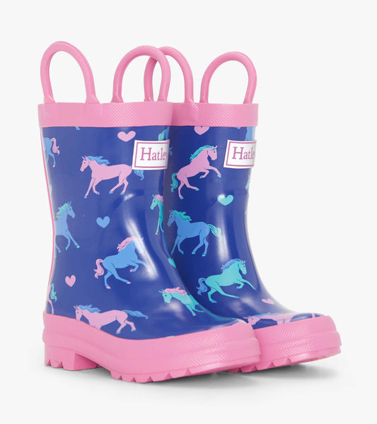 Toddler Girls Hearts & Horses Wellies