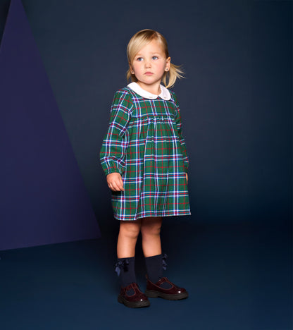Baby & Toddler Girls Holiday Plaid Puff Sleeve Pinafore