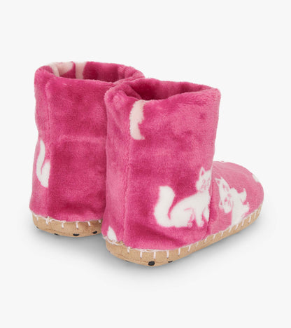 Girls Little Kitties Fuzzy Fleece Slippers