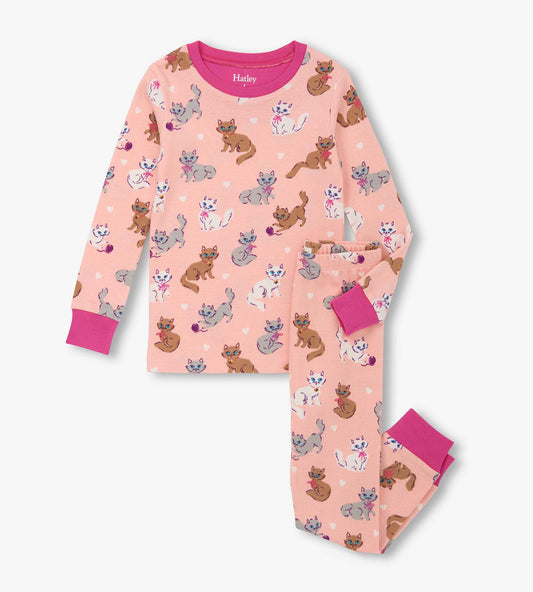 Girls Little Kitties Cotton Pyjama Set