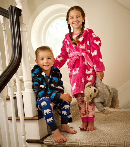 Girls Little Kitties Fuzzy Fleece Robe