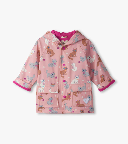 Baby & Toddler Girls Little Kitties Button-Up Raincoat