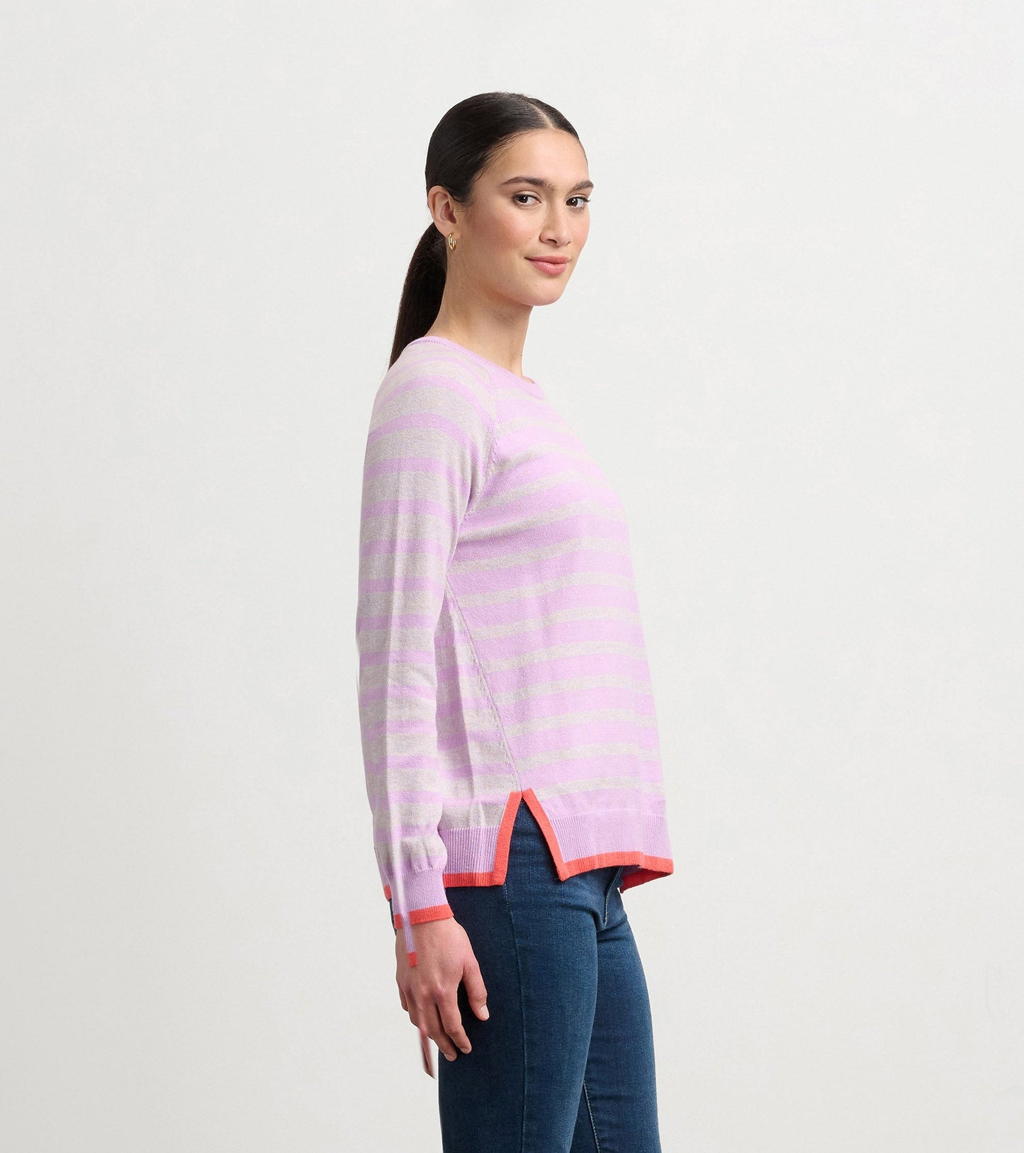Olivia Jumper - Lilac Pink Stripes