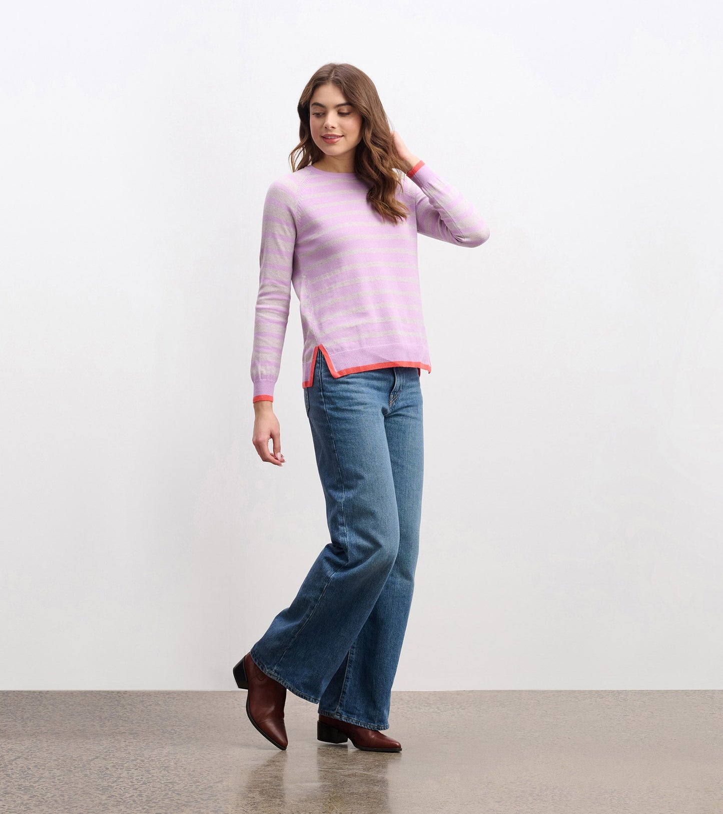 Olivia Jumper - Lilac Pink Stripes