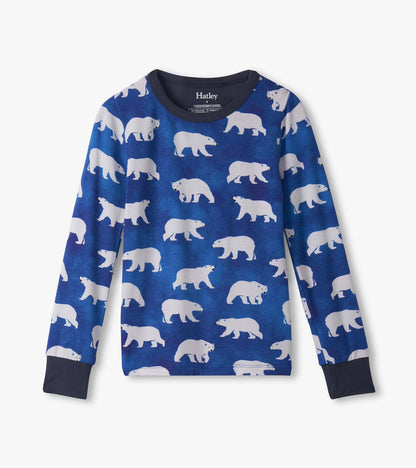 Boys Midnight Polar Bear Bamboo Pyjama Set