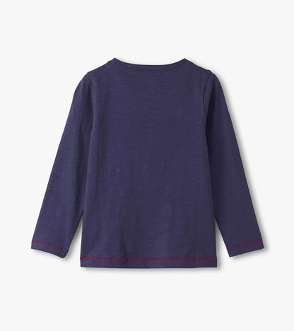 Girls Falling Hearts Long Sleeve Graphic Tee