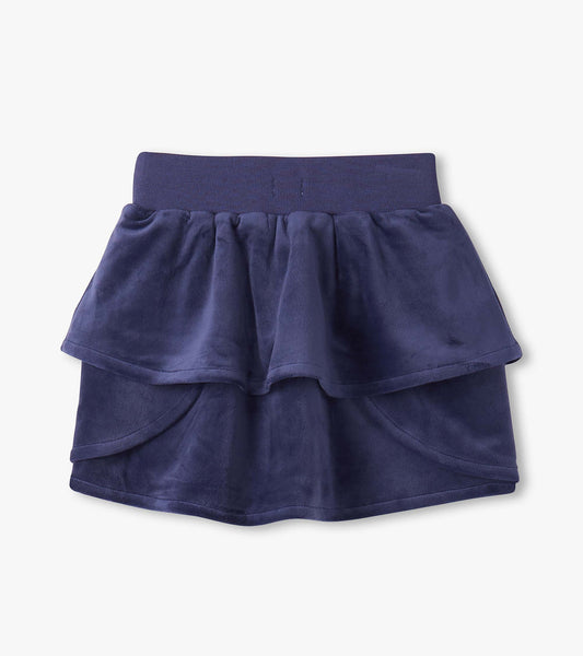 Girls Patriot Blue Velour Skirt Hatley