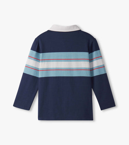 Boys Blue Stripes Rugby Polo