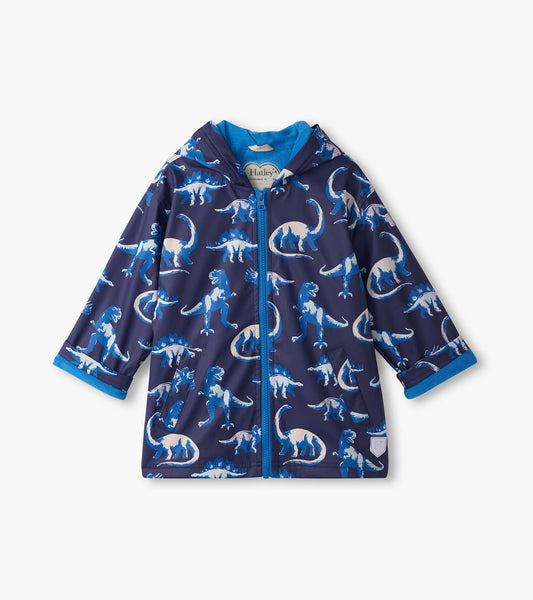 Boys Painted Dinos Colour Changing Zip-Up Raincoat