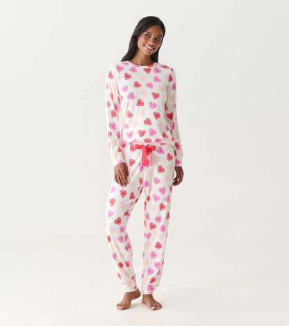 Women's Cut Out Hearts Bamboo Pyjama Set