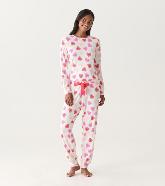 Women's Cut Out Hearts Bamboo Pyjama Set