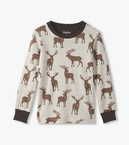 Boys Pine Brush Stags Cotton Pyjama Set