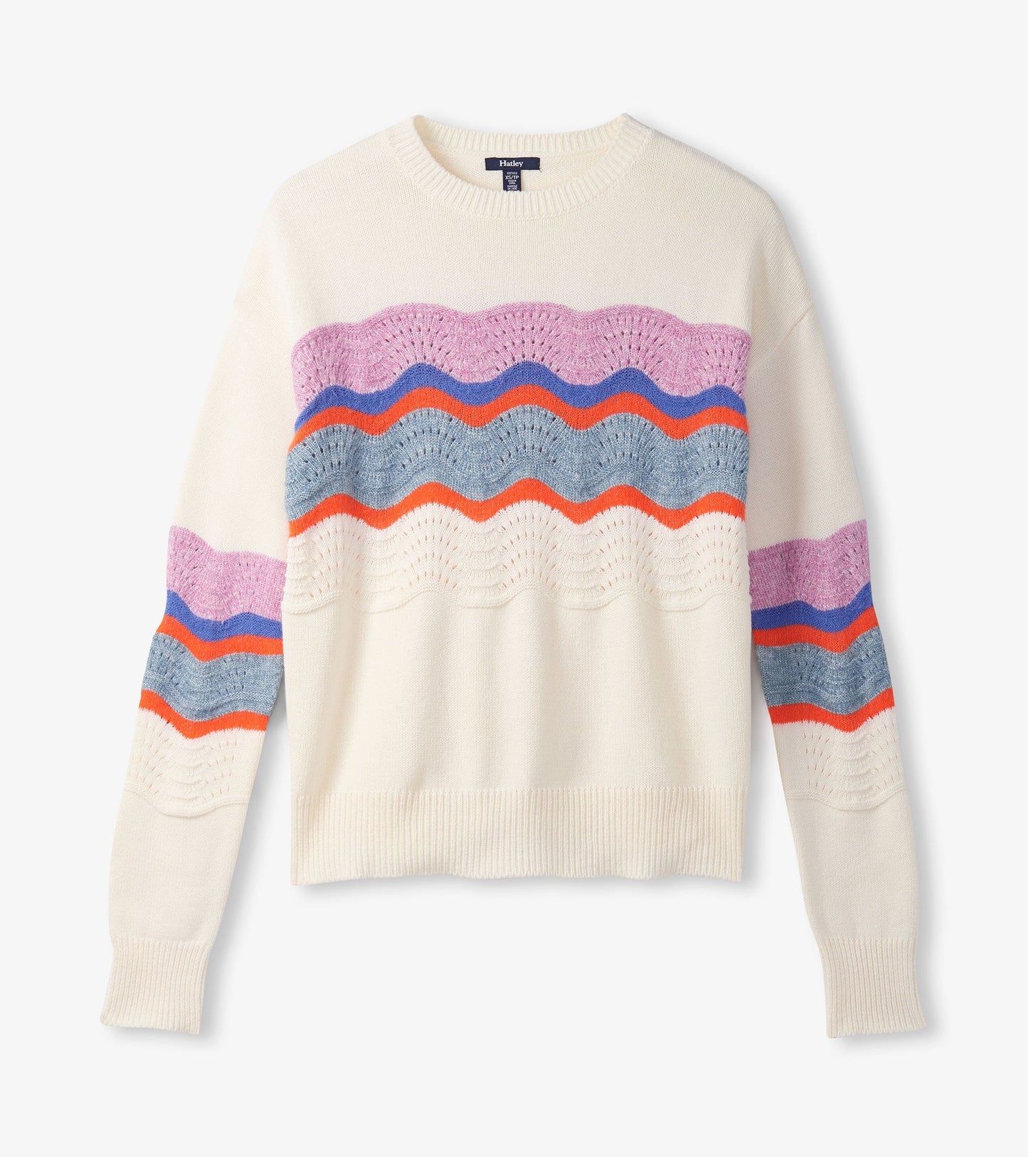 Pointelle Wave Jumper - Summer Sky Ripple