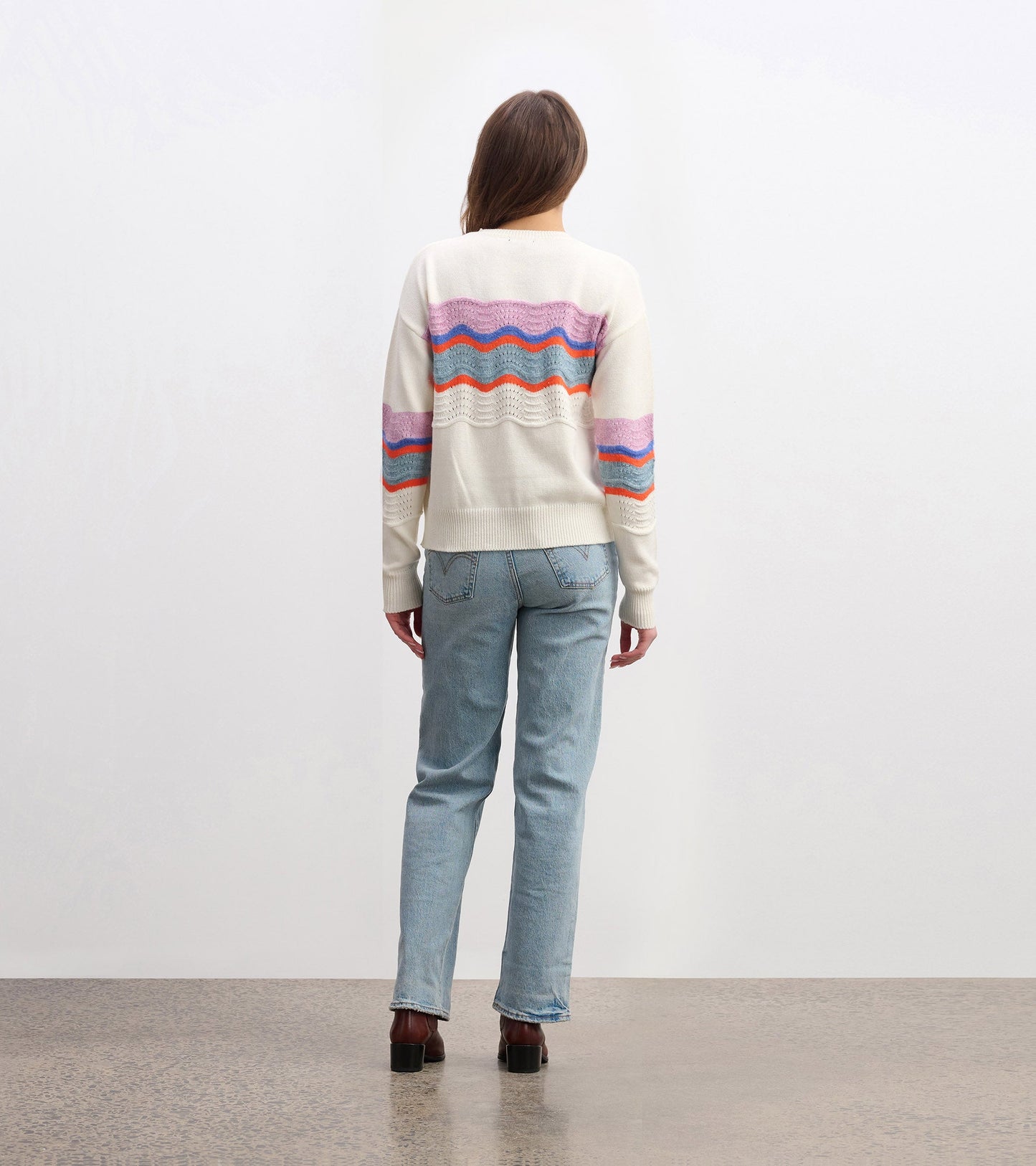 Pointelle Wave Jumper - Summer Sky Ripple