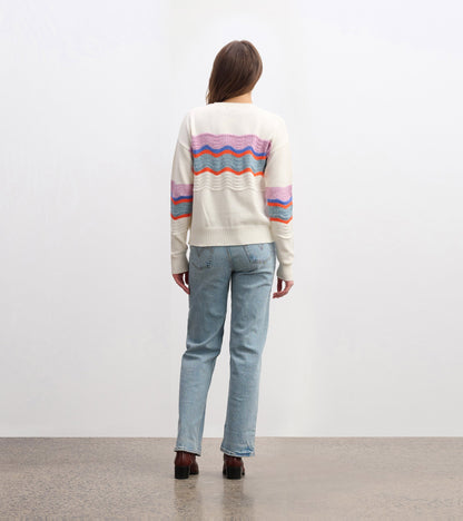 Pointelle Wave Jumper - Summer Sky Ripple